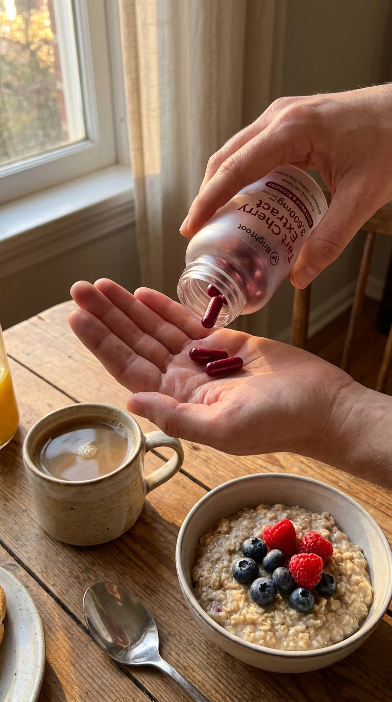 Two capsules with breakfast. Easiest habit I own.